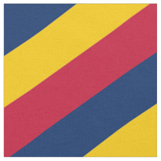 Tissu Motif rayé rouge, bleu et jaune