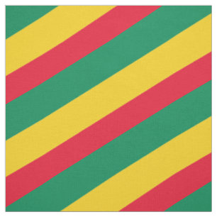 Tissu Motif rayé rouge, vert et jaune