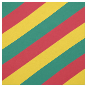 Tissu motif rayé rouge, vert et jaune