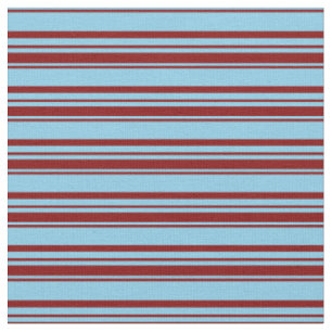 Tissu Motif rayé Sky Blue et Maroon