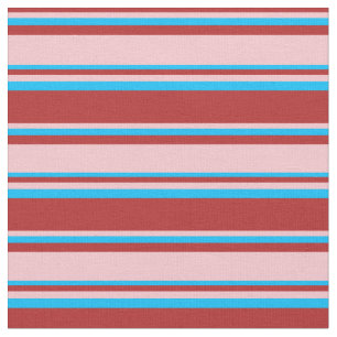 Tissu Motif Red, Rose et Deep Sky Blue Lines
