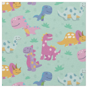 Tissu motif répétitif de dinosaures cutes