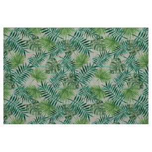 Tissu Motif rétro-chic Tropical Green Palm