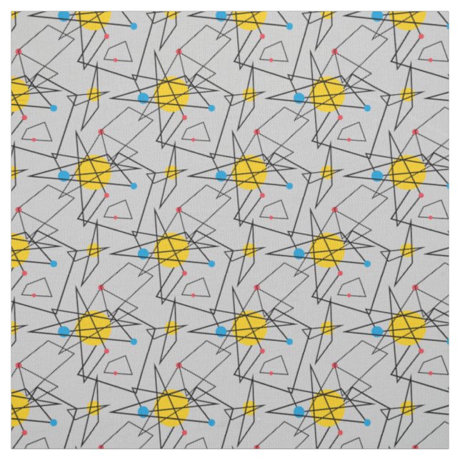 Tissu Motif rétro géométrique angulaire (Échantillon)