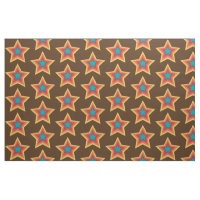 tissu motif rétro les années 70 étoile