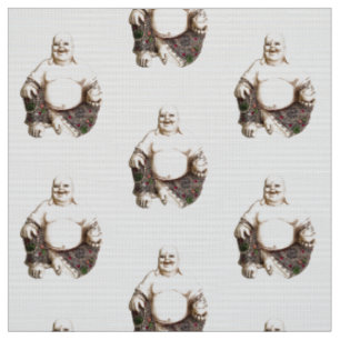 Tissu Motif riant de Bouddha de bonne chance