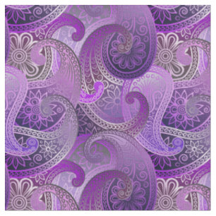 Tissu Motif riche violet Paisley