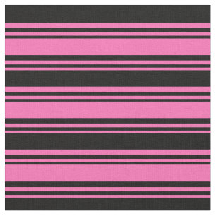 Tissu Motif rose chaud et noir à rayures/rayures