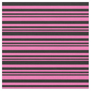 Tissu Motif rose chaud et noir de couleur des rayures