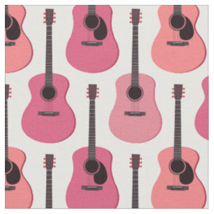 Tissu Motif rose de guitares acoustiques