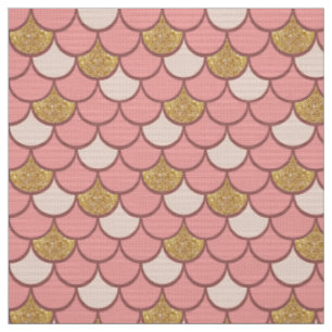 Tissu Motif rose d'échelle de poissons d'or avec l'effe