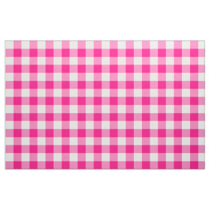 Tissu Motif rose En vichy chaud