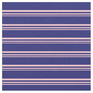 Tissu Motif rose et bleu nuit/rayé