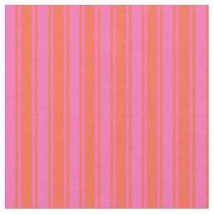 Tissu Motif rose et rouge à rayures/à rayures chaudes