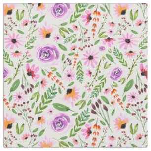 Tissu motif roses et flûtes d'aquarelle