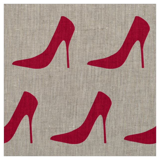 TISSU MOTIF ROUGE CLASSIQUE DE STYLETS (Échantillon)