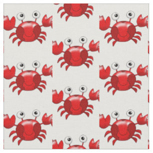 Tissu Motif rouge de crabe de bande dessinée