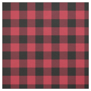 Tissu Motif rouge de plaid de Buffalo noir