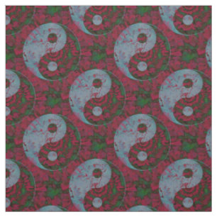 Tissu Motif rouge de Yin Yang