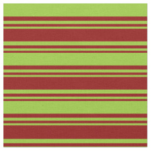 Tissu Motif rouge foncé et vert rayé/bordé