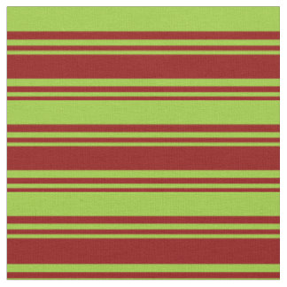 Tissu Motif rouge foncé et vert rayé/bordé