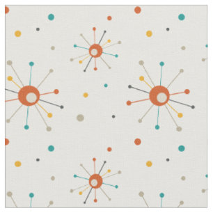 Tissu Motif rouge jaune étoile atomique du milieu du siè