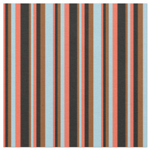 Tissu Motif rouge, noir, Brown et bleu clair