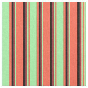 Tissu Motif rouge, vert, Brown et noir à rayures/rayures