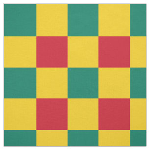 Tissu Motif rouge, vert et jaune de damier