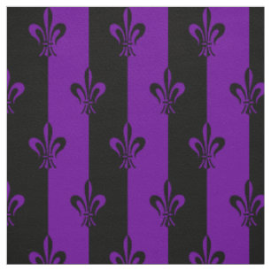 Tissu Motif Royal Purple Fleur De Lis Lily