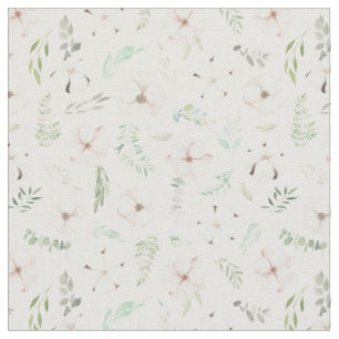 Tissu Motif sans couture de feuilles et fleurs d'eucalyp