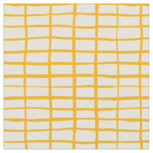 Tissu Motif simple grille jaune