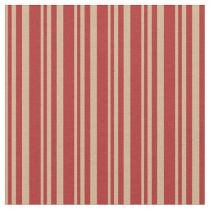 Tissu Motif Tan and Red Colour Stripes/Lines