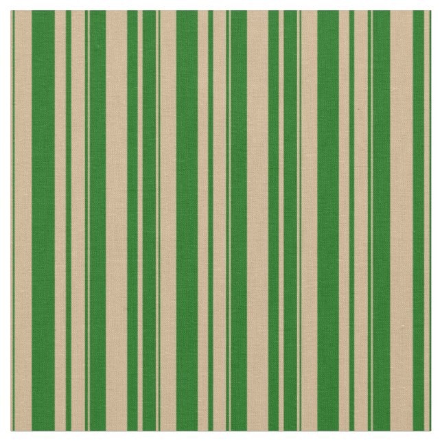 Tissu Motif Tan & Dark Green Lines (Fermer)