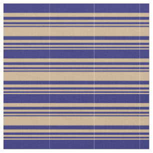 Tissu Motif tan et bleu nuit rayé/bordé