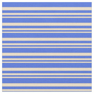 Tissu Motif Tan et Royal Bleu Linté/Striped
