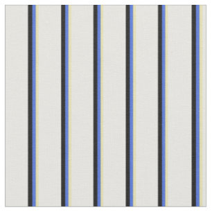 Tissu Motif Tan, Royal Blue, Black et White Lines