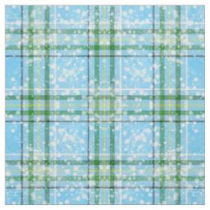 Tissu Motif Tartan à carreaux de neige hivernale