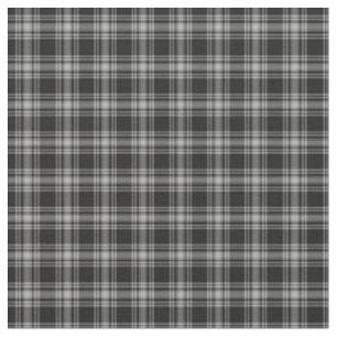 Tissu Motif Tartan Écossais Menzies Noir et Blanc