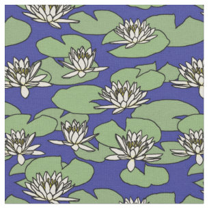 Tissu motif textile de nénuphars