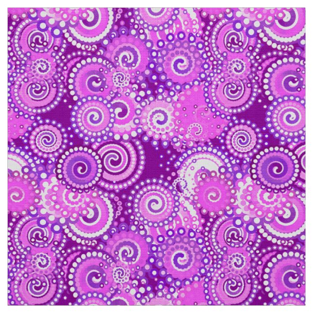 Tissu Motif tourbillon fractal, tons violets (Échantillon)