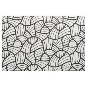 Tissu Motif Tourbillonnant Abstrait noir et blanc modern