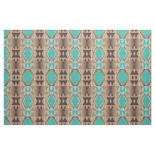 Tissu Motif tribal autochtone autochtone d'Aqua