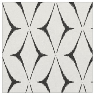 Tissu motif tribal chic noir et blanc ikat