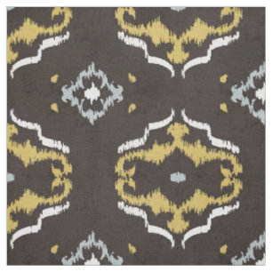 Tissu motif tribal de l'ikat jaune chic