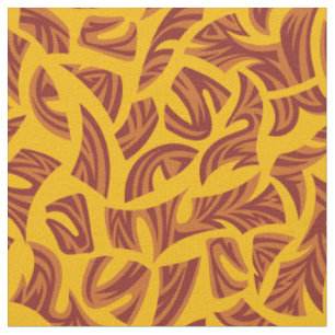 Tissu Motif tribal ethnique Orange Brown Jaune