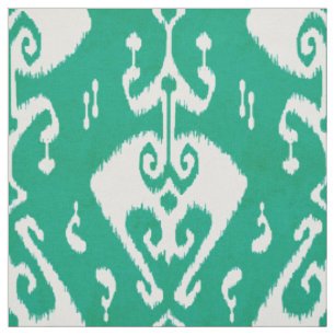 Tissu Motif tribal ikat vert texturé chic moderne