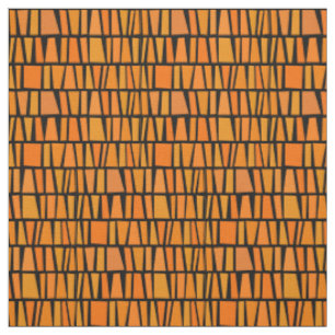 Tissu Motif tribal inspiré africain de domino orange