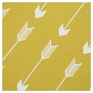 Tissu Motif tribal jaune de flèches de moutarde