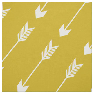 Tissu Motif tribal jaune de flèches de moutarde